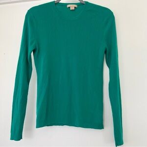 Michael Kors Womens Shirt Green Size S Hutton Featherweight Cashmere Sweater Top